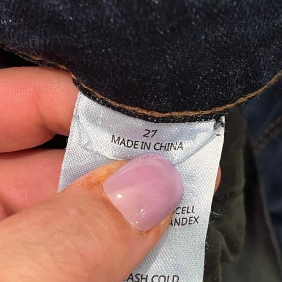 Joe's Straight Cuff-Cut Crop Jeans Mid Rise Denim Stretch Dark Wash Blue Size 27 - Picture 7 of 12